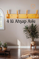 Ahşap 4 Pinli Duvar Askısı Giovanniello Design 719378